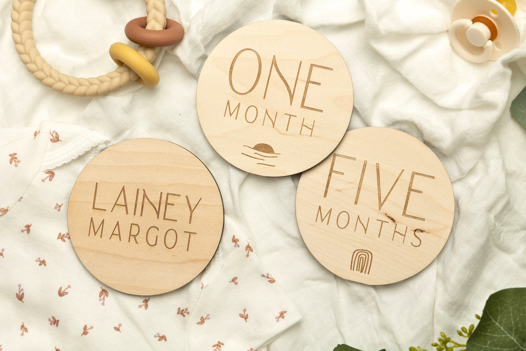Monthly Milestones For Baby Photos. Engraved Birth Milestones - Marisa