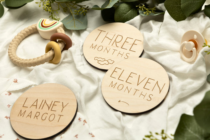 Monthly Milestones For Baby Photos. Engraved Birth Milestones - Marisa