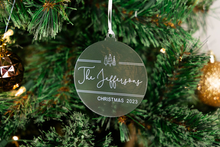 Family Name Ornament (Clear)
