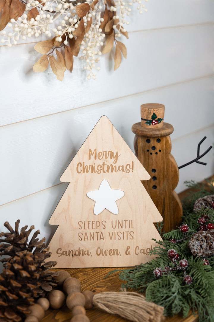 Personalized Santa Claus Countdown Sign