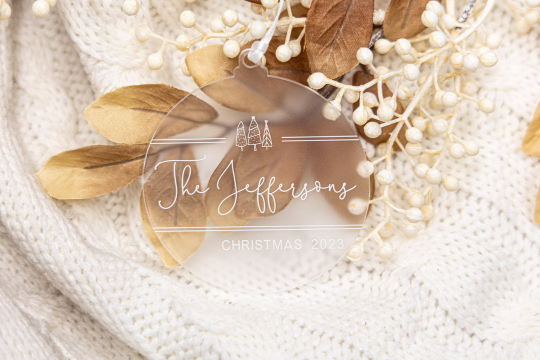 Family Name Ornament (Clear)