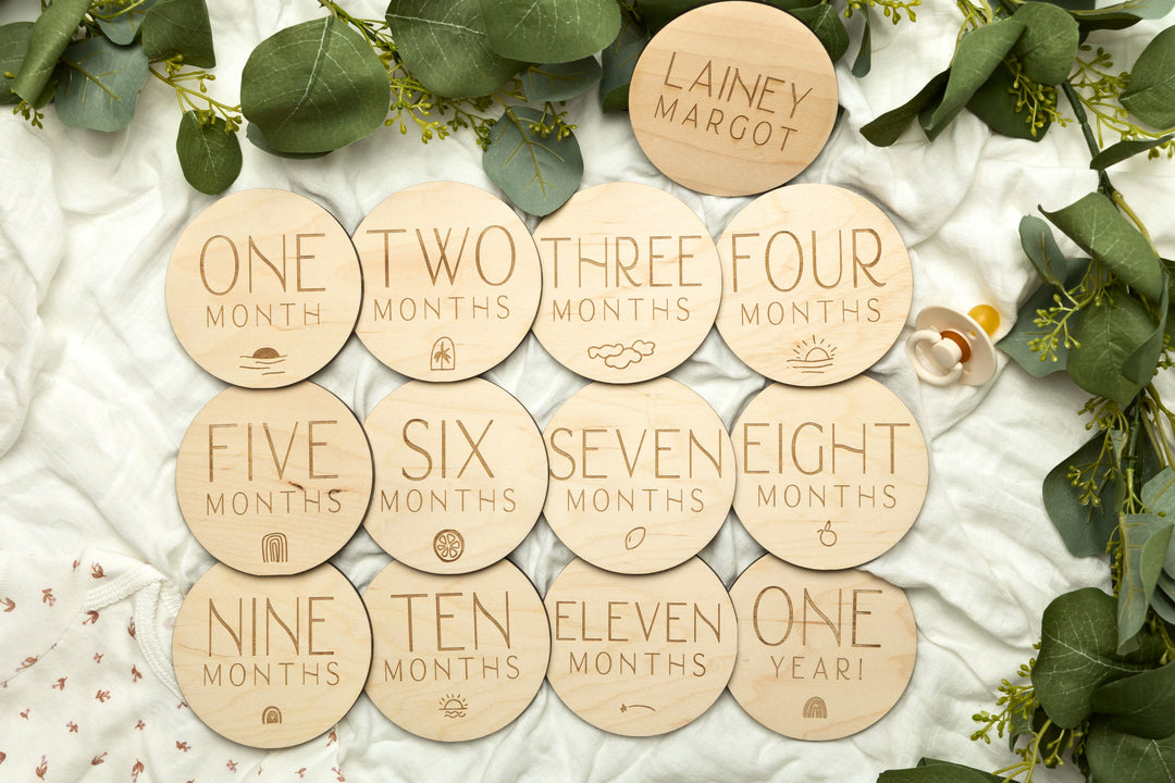 Monthly Milestones For Baby Photos. Engraved Birth Milestones - Marisa