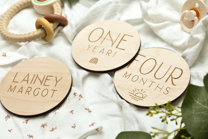 Monthly Milestones For Baby Photos. Engraved Birth Milestones - Marisa