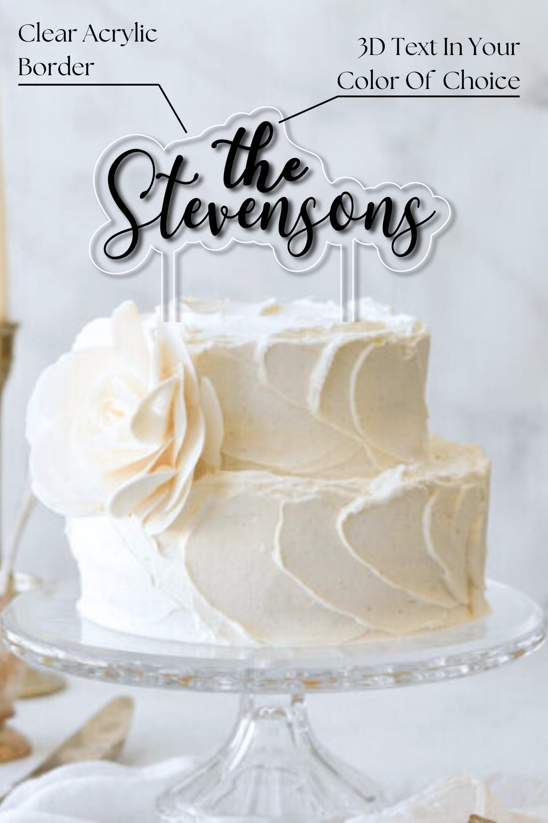 Personalized Acrylic Wedding Cake Topper With Names, Custom Wedding Cake Topper, Custom Cake Topper For Wedding, Cake Topper Floating Chroma