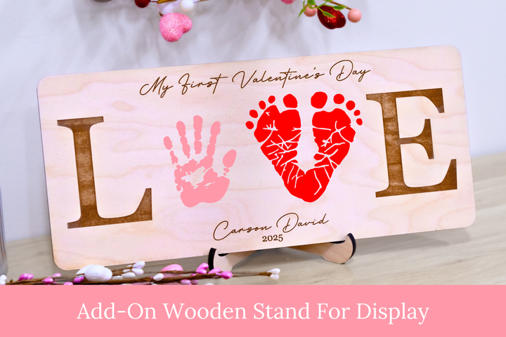 Baby's First Valentine's Day Hand & Footprint Craft Plaque