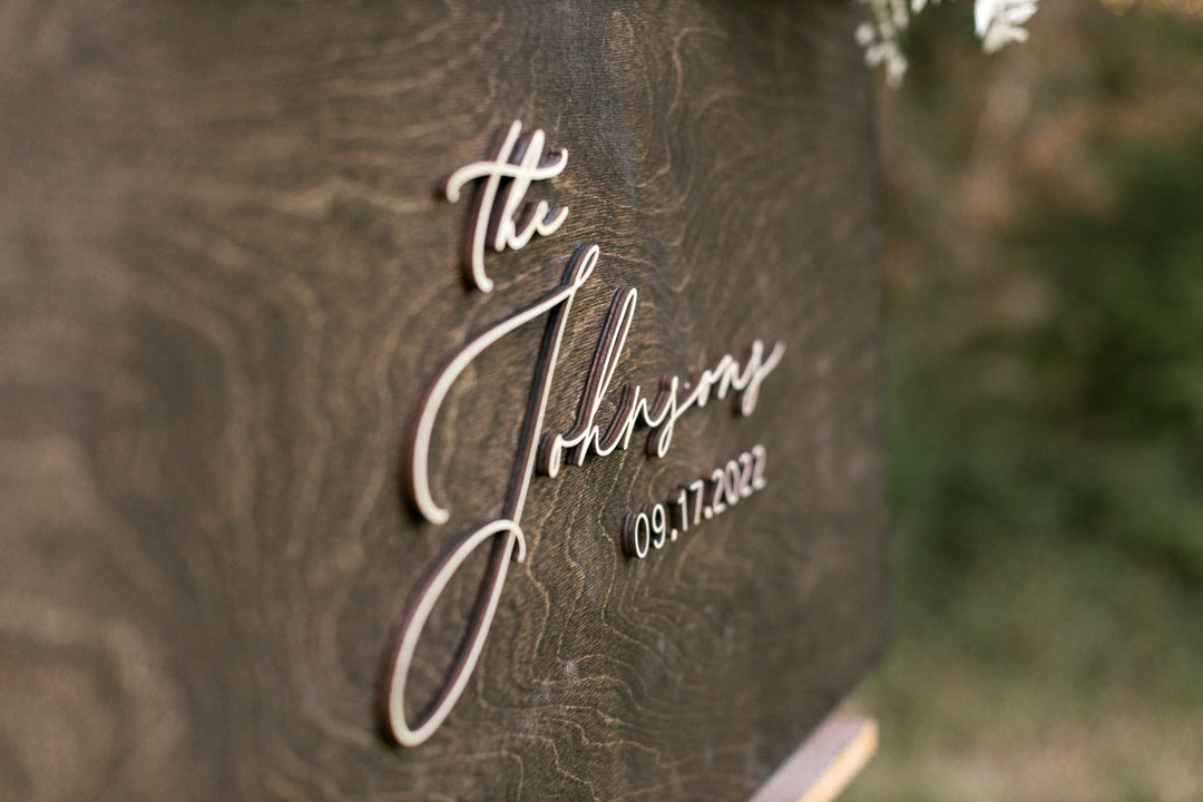 3D Square Alternative Guestbook Sign. Laser Square Guestbook - Ashley