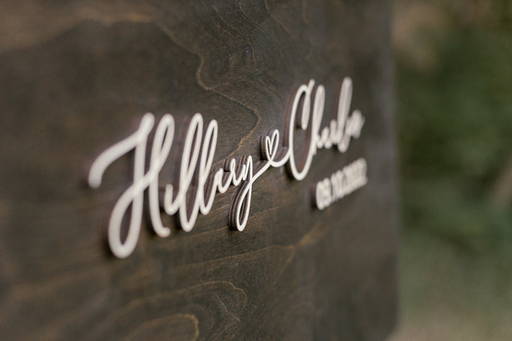 3D Square Alternative Guestbook Sign. Laser Square Guestbook - Melody