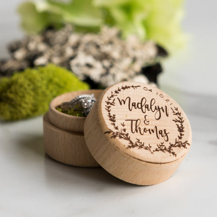 Round Wedding Ring Box For Proposal, Engagement, Wedding Day, Anniversary