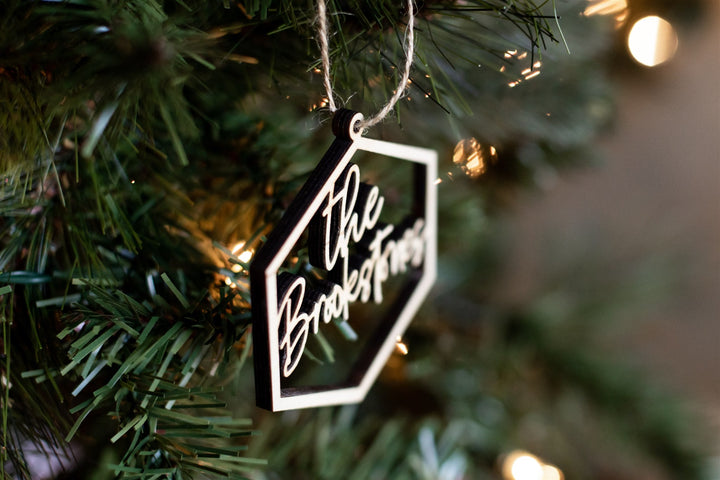 Family Name Christmas Ornament. Laser Orn Last Name Marshmallow