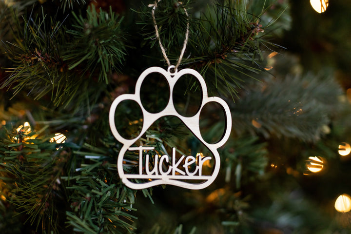 Paw Cutout Personalized Christmas Ornament. Laser Float Paw Shadow Orn