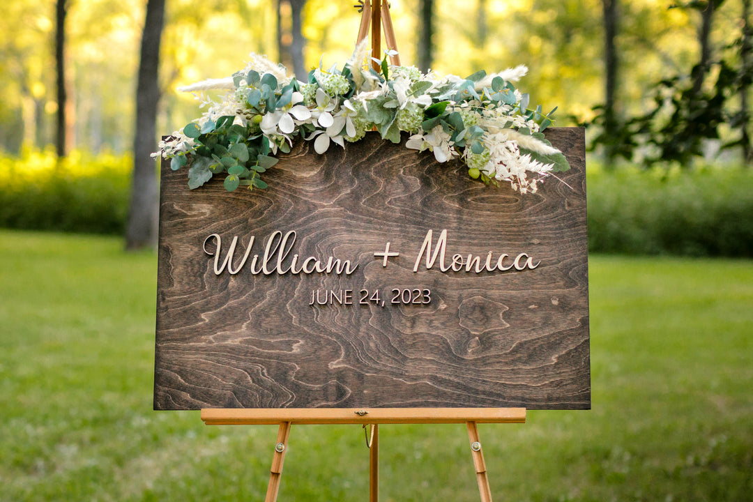 Welcome 3D Wedding Sign. Laser Welcome - Streetlight