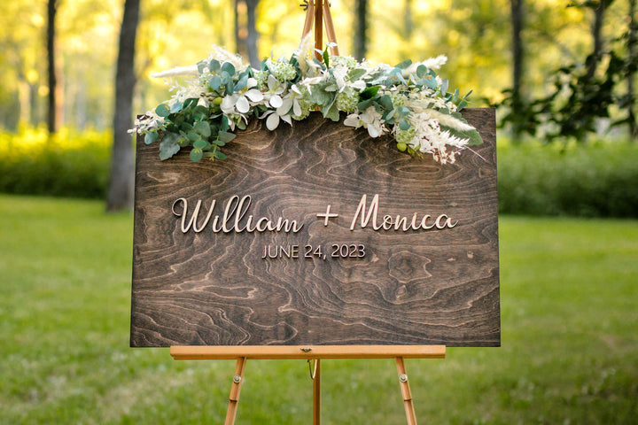 Welcome 3D Wedding Sign. Laser Welcome - Streetlight