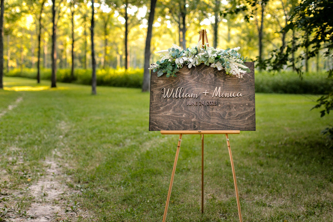 Welcome 3D Wedding Sign. Laser Welcome - Streetlight