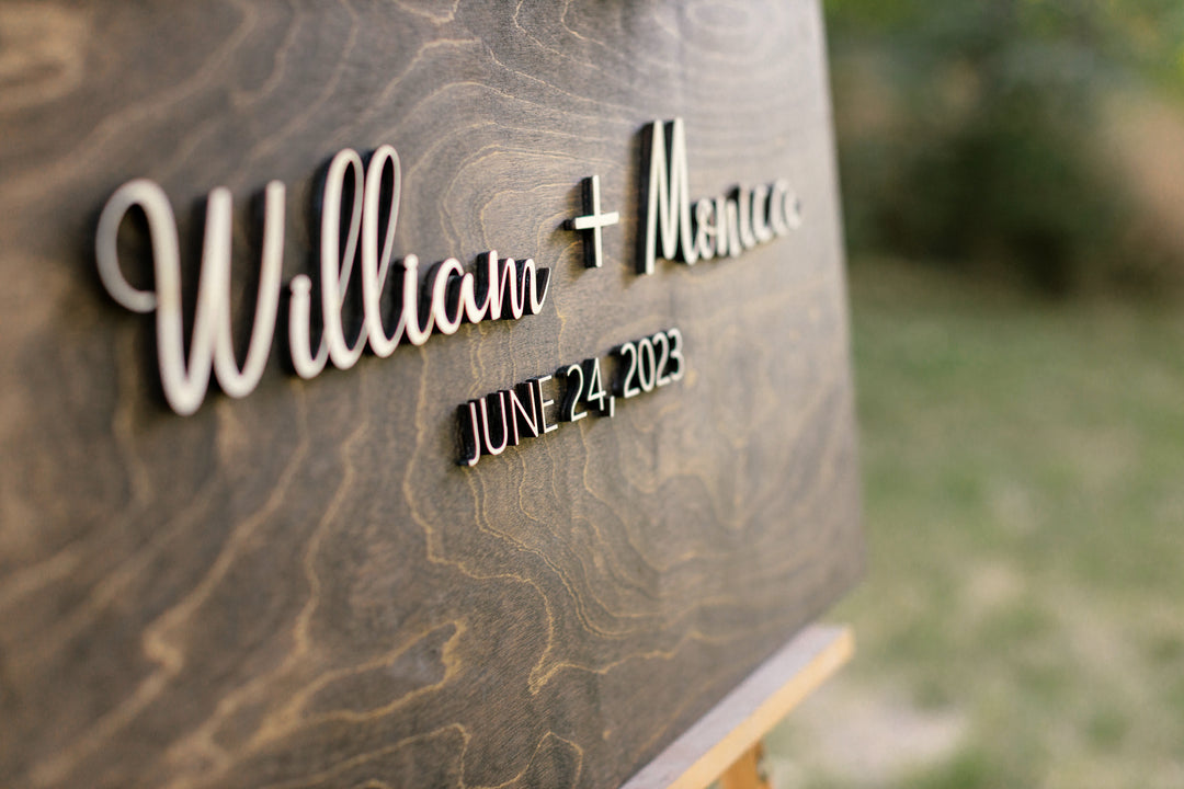 Welcome 3D Wedding Sign. Laser Welcome - Streetlight