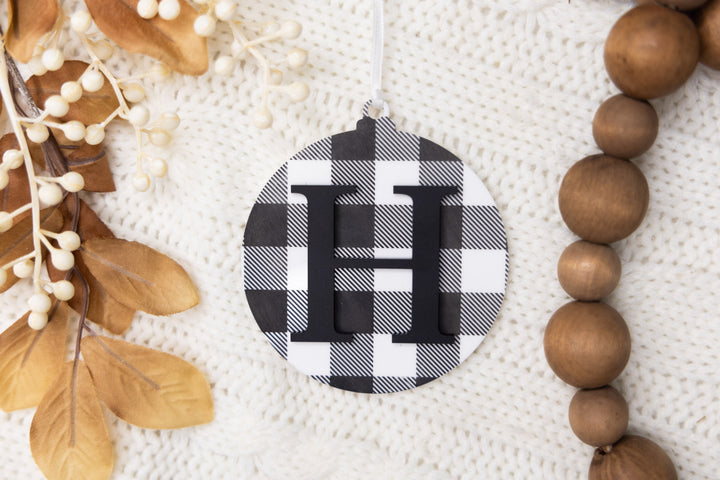 'Initial' Ornament (Plaid)