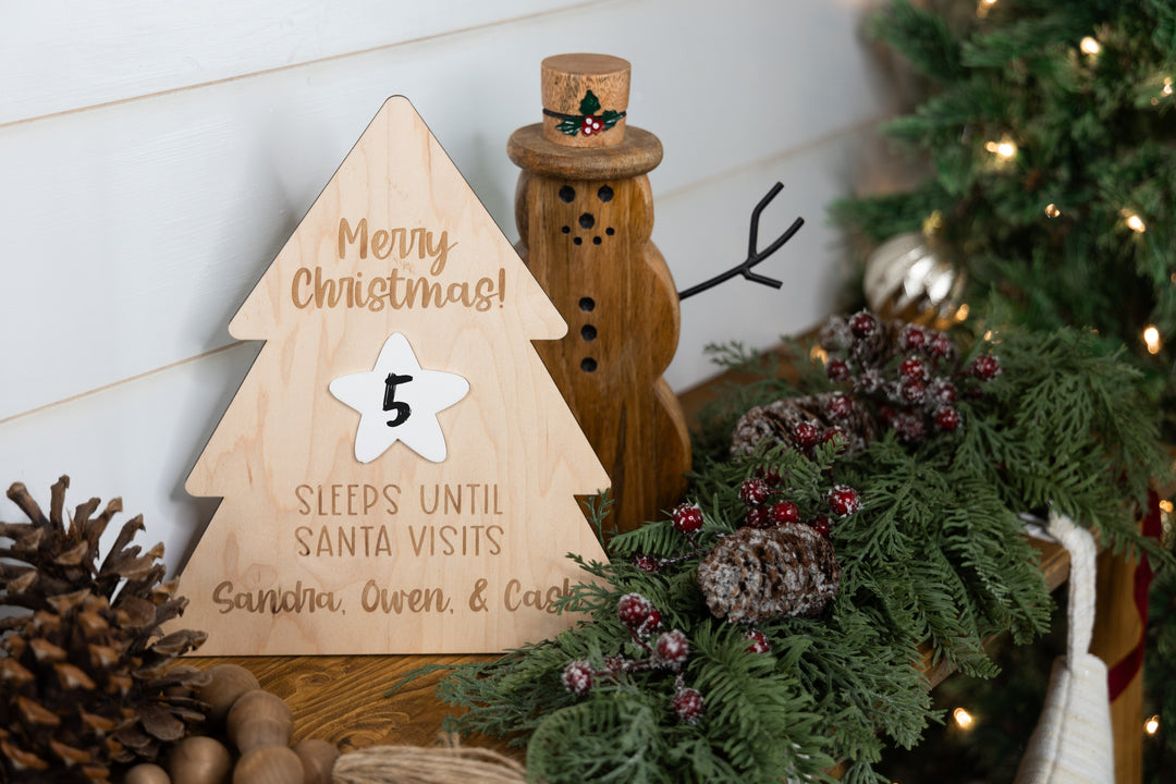 Personalized Santa Claus Countdown Sign