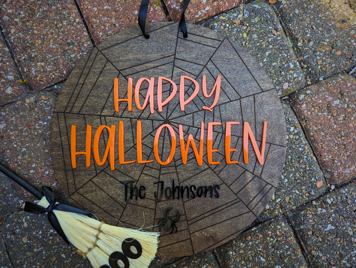 3D Personalized Halloween Front Door Sign, Fall Décor, Spooky Décor, Fall Porch Décor, Last Name Sign, Halloween Décor, Happy Halloween