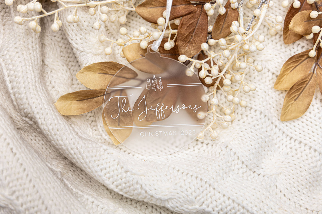 Family Name Ornament (Clear)