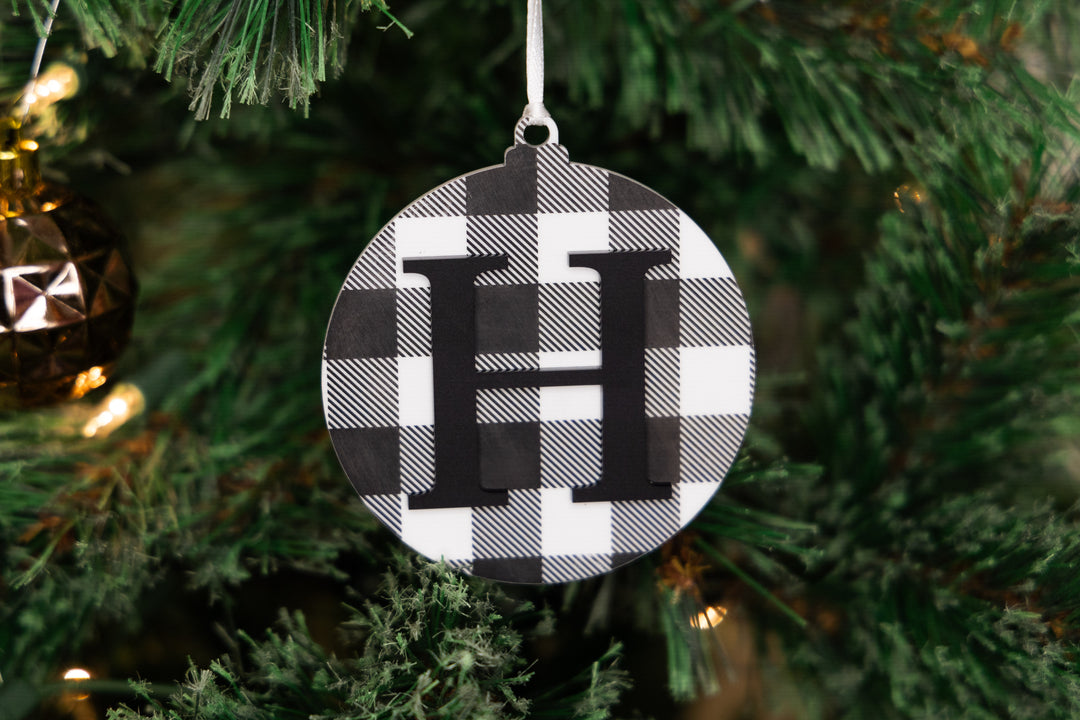 'Initial' Ornament (Plaid)