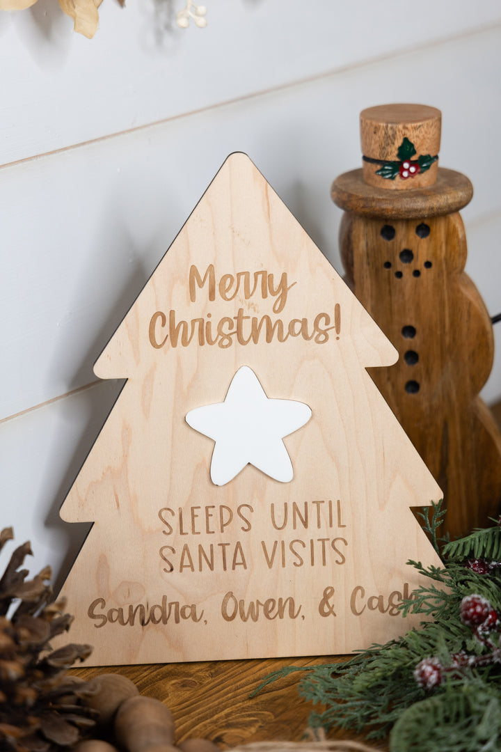 Personalized Santa Claus Countdown Sign