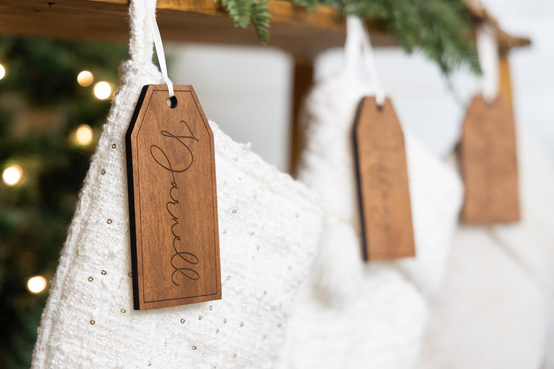 Engraved Christmas Stocking Tags (Simple)