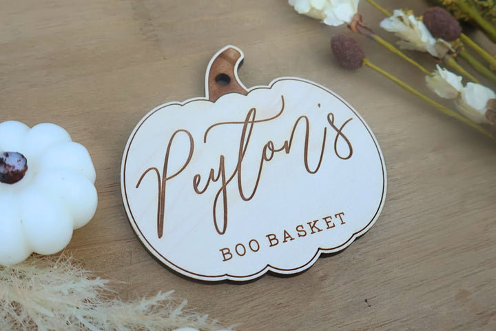 Halloween Pumpkin Basket, Boo Bag Name Tag