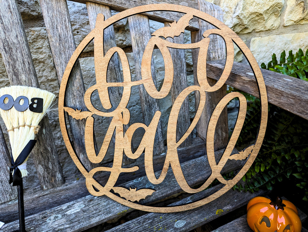 Cutout Boo Y'all Halloween Front Door Sign, Fall Décor, Spooky Décor, Fall Porch Décor, Last Name Sign, Halloween Décor, Halloween Boo Y'all