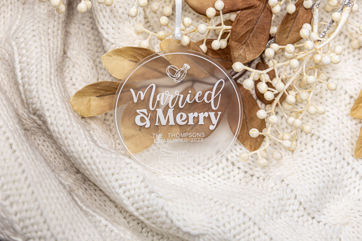 'Married & Merry' Family Ornament