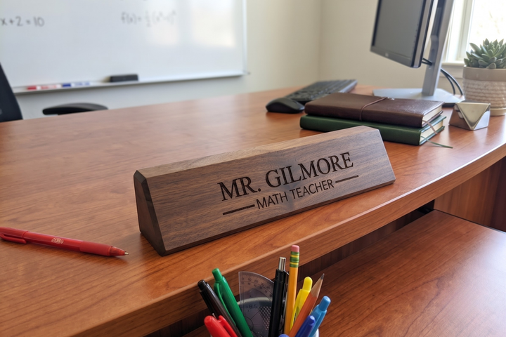 Personalized Wooden Desk Name Plate