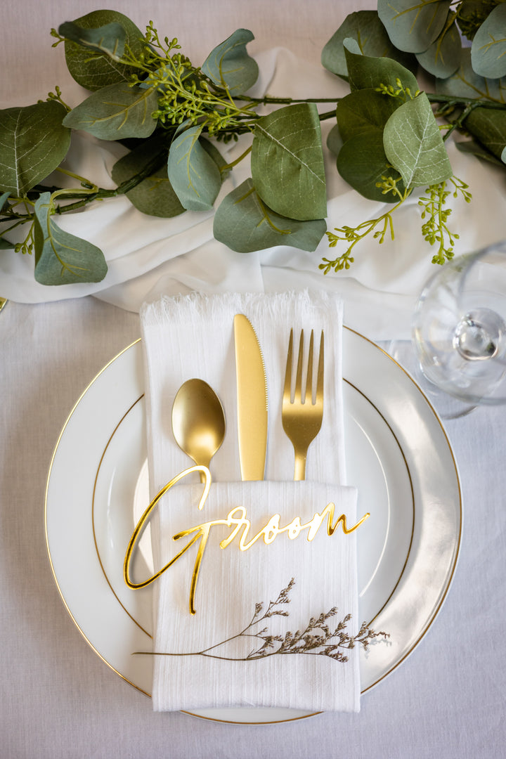 Bride & Groom Place Cards, Bride - Groom Table Setting, Sweetheart Table Decoration, Bride Groom Table Sign Wedding Decor, Bride/Groom Cards
