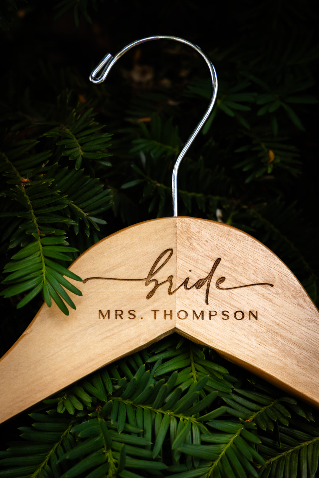 Personalized Engraved Wedding Dress Hangers for Bridal Party. Hanger Swashes