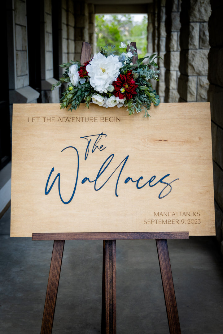 Welcome Wedding Sign, Personalized Wooden Welcome Wedding Sign, Wedding Ceremony Signage, Custom Welcome Sign, Welcome Wedding - Adventure