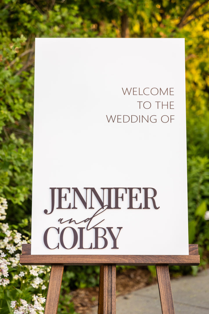 3D Acrylic Welcome Wedding Sign. Laser Welcome - MagicWinter