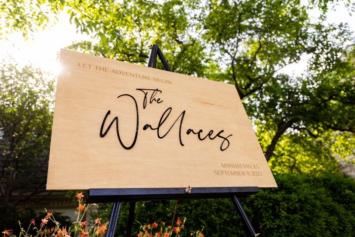 Welcome Wedding Sign, Personalized Wooden Welcome Wedding Sign, Wedding Ceremony Signage, Custom Welcome Sign, Welcome Wedding - Adventure