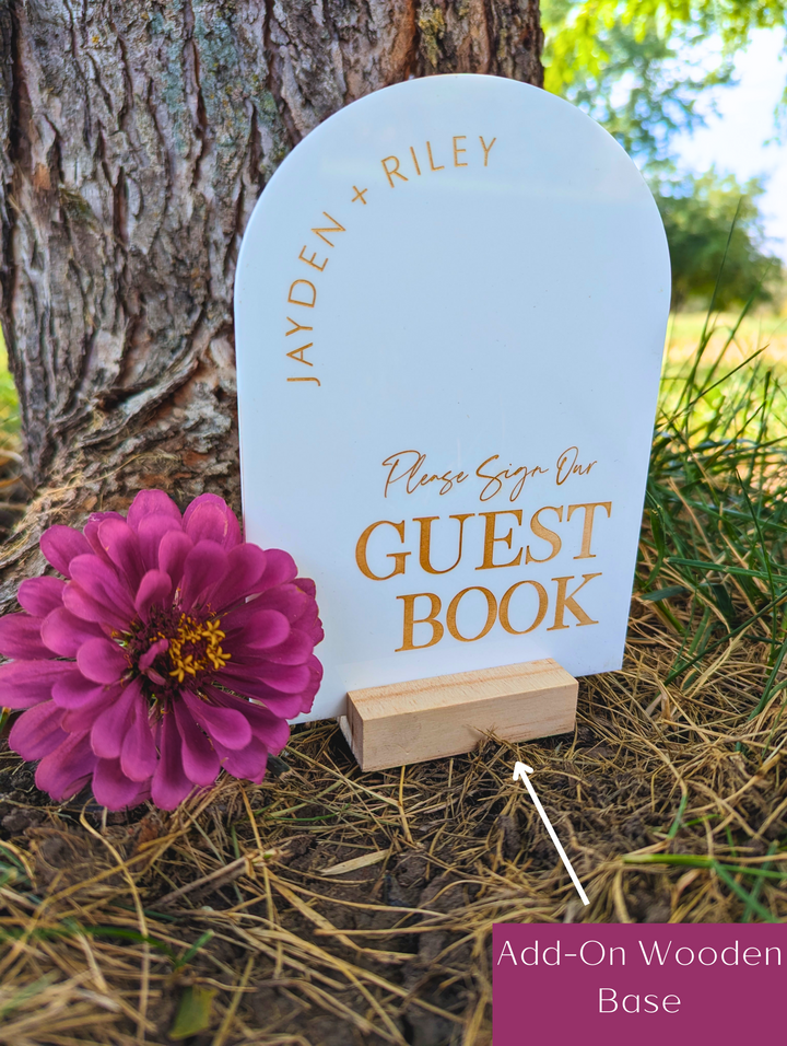 Please Sign Our Guestbook Sign, Frosted Acrylic Guestbook Sign, Guestbook Table Sign, Wedding Table Top Sign, Sign Guestbook Half Arch