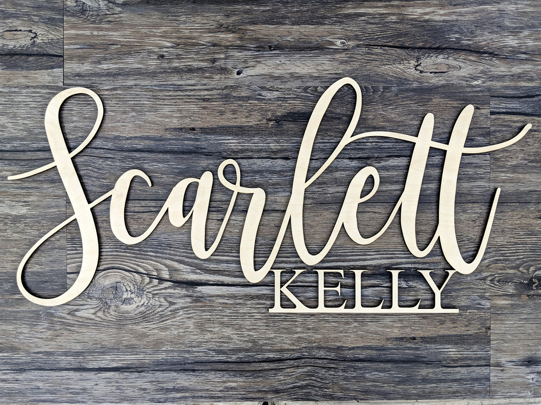 Floating Wooden Nursery Wall Name Sign