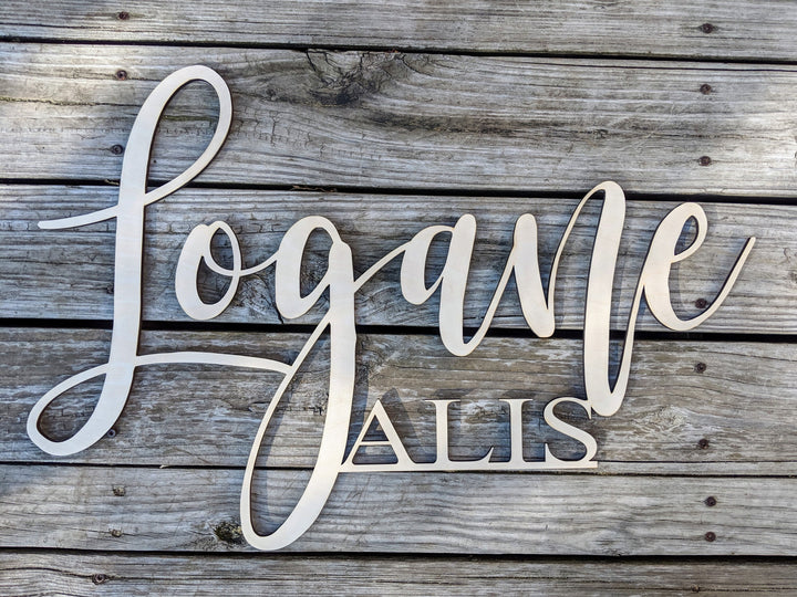 Floating Wooden Nursery Wall Name Sign
