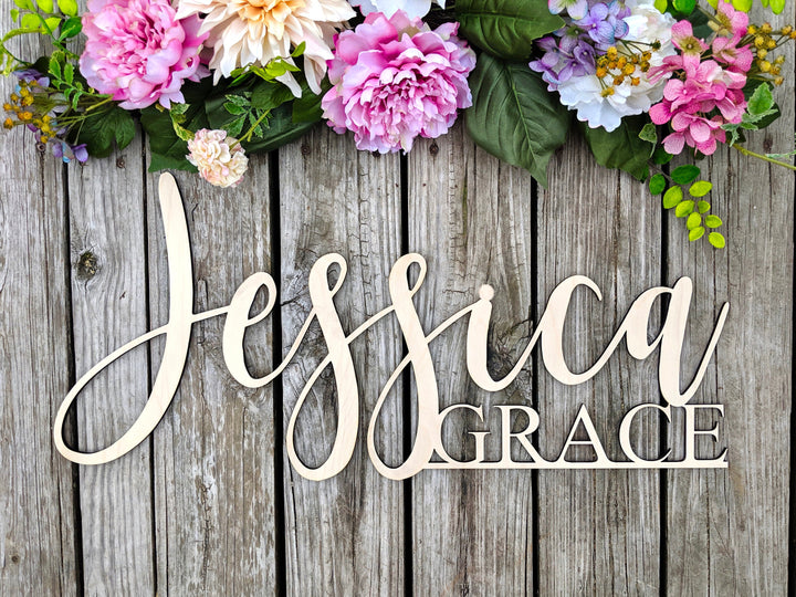 Floating Wooden Nursery Wall Name Sign