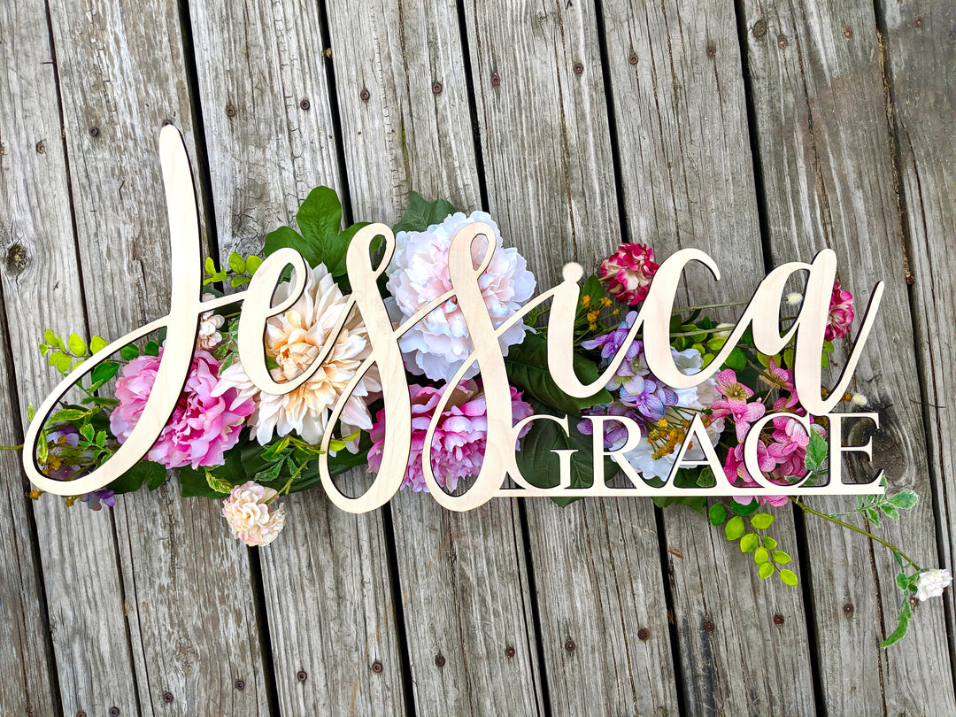 Floating Wooden Nursery Wall Name Sign