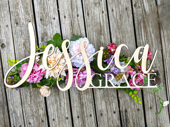 Floating Wooden Nursery Wall Name Sign