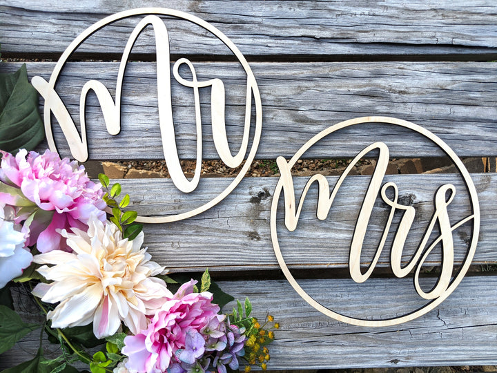 Mr and Mrs Wedding Chair Signs