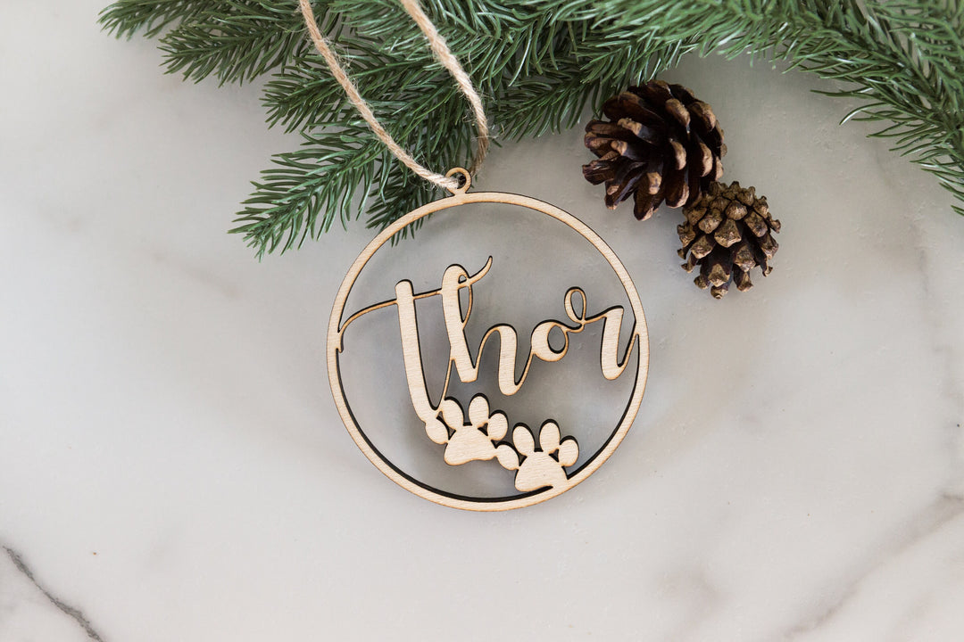 Personalized Round Dog Christmas Ornament