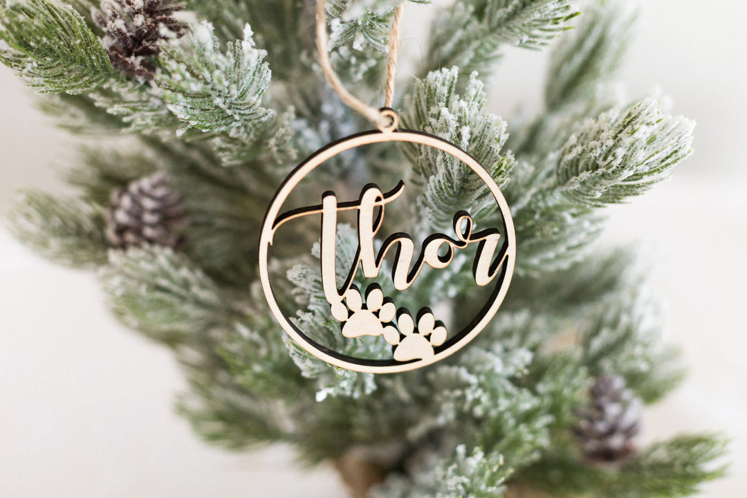 Personalized Round Dog Christmas Ornament