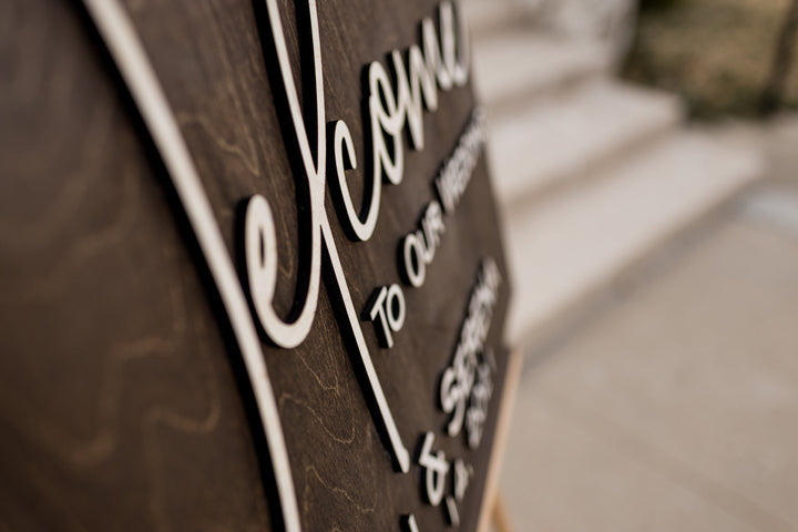 3D Wooden Welcome to our Wedding Sign