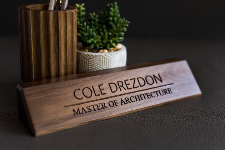 Personalized Wooden Desk Name Plate