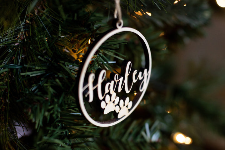 Personalized Round Dog Christmas Ornament