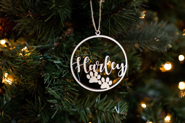 Personalized Round Dog Christmas Ornament