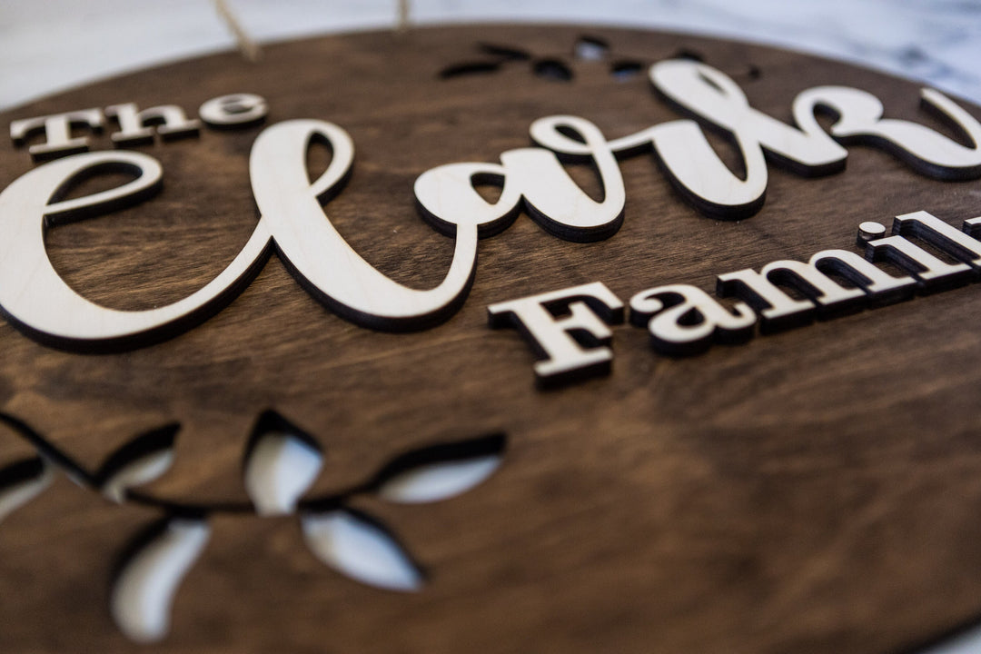 3D Last Name Front Door Sign