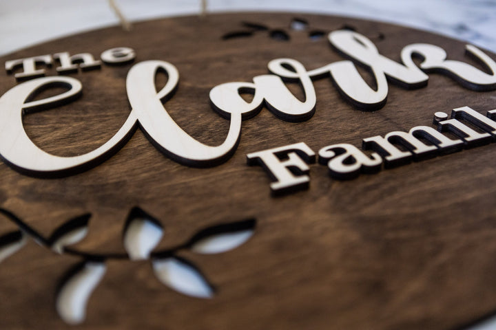 3D Last Name Front Door Sign