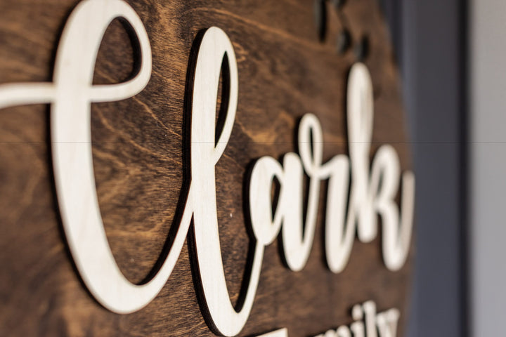 3D Last Name Front Door Sign